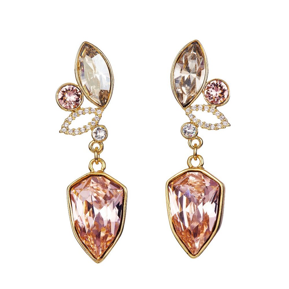 Swarovski Elements Rose Accent Earrings
